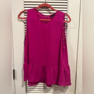 Banana Republic Pink Ruffle Silk top size M